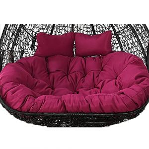 AUGRAV 2 Places Oeuf Chaise Balançoire Coussin Extérieur,Hamac Suspendu Chaise Coussin De Remplacement pour 2,Lavable Épais Grande 2 Personnes Chaise Balançoire en Osier,Imperméable Et Résistant Au (Illissant, neuf)
