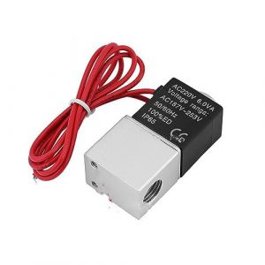 Temhyu Normalement ferm&eacute; 1/4 "&eacute;lectrovanne DC 12V 24V Position pneumatique Bobine Alliage Interne &eacute;lectrique AC 110V 220V for Air Eau Huile (Color : 1-4 Solenoid Valves, Size : AC 220V) (SHUXIANG UK, neuf)