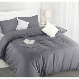 Utopia Bedding Housse de Couette 230x220 cm avec 2 Taies d'oreiller 50x75 cm (Gris) - Parure de Lit 220 x 230 cm - Ensembles de Housses de Couette en Microfibre brossée Douce (Utopia Deals Europe, neuf)