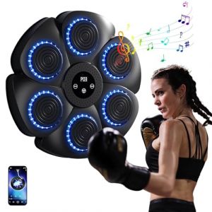EagerMinds Machine de Boxe Musicale Adulte et Enfant, 9 Modes de Vitesse Cible Boxe Mural Musique avec Comptage Automatique, LED Machine De Boxe Musicale,Bluetooth Music Boxing Machine (Black) (EagerMinds, neuf)