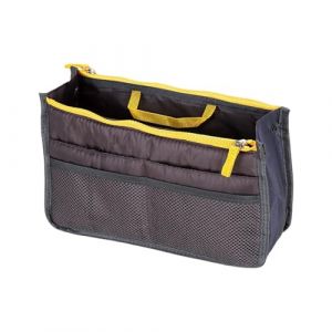 FashionCha Trousse de Maquillage Trousse de Toilette de Sac de Rangement Cosmétiques Pochette En Nylon Résistant avec Poignée Adapté pour Les Vacances et, Gris (EthicalGlow, neuf)