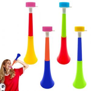 pclapora 4 Pi&egrave;ces Trompettes Vuvuzela en Plastique, Vuvuzela, Trompette Supporter, Trompette pour Fan de Football pour &Eacute;v&eacute;nements Sportifs, Remise de Dipl&ocirc;me, F&ecirc;te (feny, neuf)