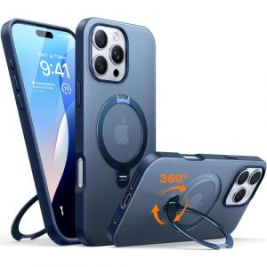 TORRAS 360&deg; Ostand Spin pour Coque iPhone 16 Pro Max [Support Magn&eacute;tique Rotatif 360&deg;] [Protection Militaire], [Finition Mate Antid&eacute;rapante et Antitraces] - Bleu (TORRAS Direct, neuf)