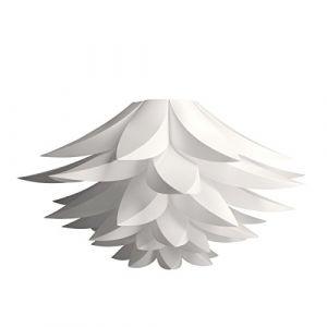kwmobile Lampe puzzle Polypropylène (PP) design lotus - Abat-jour luminaire montage DIY - Suspension ou lampadaire lumière décoration fleurs salon chambre, Boutique, Blanc (SX-Commerce, neuf)