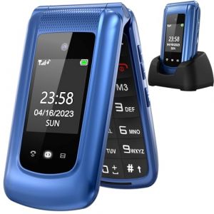 GSM Téléphone Portable Senior Clapet Débloqué avec Grandes Touches,Big Volume Bouton SOS,Basique Telephone Mobile pour Personne Agée (Bleu) (caffmo, neuf)