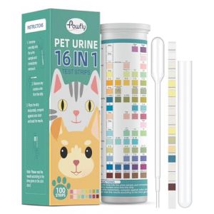 Pawfly Bandelettes de Test urinaire pour Chats et Chiens 100 bandelettes kit Test UTI 16 param&egrave;tres bandelettes Analyse Urine v&eacute;t&eacute;rinaire pour c&eacute;tone Glucose Sang densit&eacute; pH et Plus (Pawfly EU, neuf)