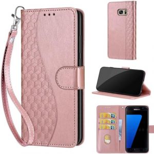 TOMYOU Coque pour Samsung Galaxy S7 &Eacute;tui, Premium en Cuir Portefeuille Housse Etui avec Fentes pour Cartes Magn&eacute;tique Coque pour Samsung Galaxy S7 Rose Or (WGR Global Business, neuf)