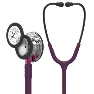 3M Littmann St&eacute;thoscope de surveillance Classic III, tubulure prune, &Eacute;dition Miroir, base rose et lyre Smoke, 69 cm, 5960 (icare2004, neuf)