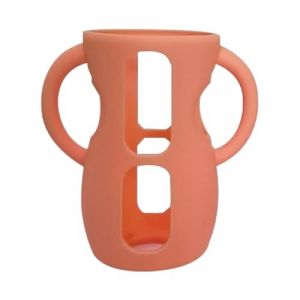 JINGLING Housse en silicone pour biberon en verre, avec poignées, coque anti-chute et anti-chocs, porte-biberon, protège le biberon (Elancc, neuf)