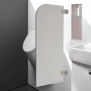 KKVUIIFF Cloison d'urinoir WC, cloison de s&eacute;paration murale pour urinoir avec trous pr&eacute;-perc&eacute;s, brise-vue pour lieux publics, 40 x 90 cm (angle rond) (Kairosly, neuf)