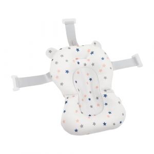 Coussin de Bain Bebe,Coussin Baignoire pour B&eacute;b&eacute;,R&eacute;ducteur De Baignoire Pour Bebe,Oreiller Bain Pour Bebe,Coussin de Si&egrave;ge de Baignoires,Support de Bain (Blanc - &eacute;toiles) (QiaoQiHOUSE, neuf)