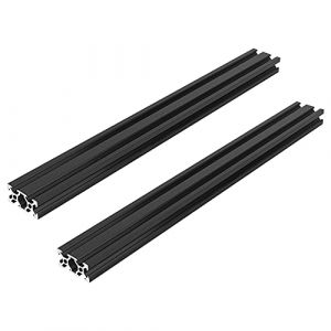 VICHSAMWY Lot de 2 profilés linéaires en aluminium anodisé noir 400 mm 2040 V pour imprimantes 3D et machines CNC (400 mm) (Vichan-EU, neuf)
