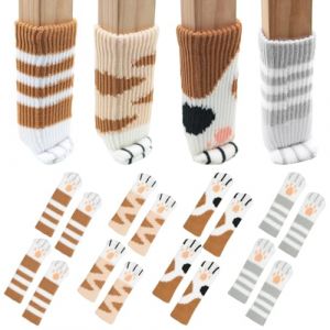 16 Pièces Chaussettes Chaise en Forme Chat Mignon, 11x3.5cm Protecteur Jambe Chaise Pattes Chat, Chaussette de Chaise Pied Fin, Chaussettes Meubles en Tissu Élastique, pour Tables, Bureau, Canapé (MUMUEU, neuf)