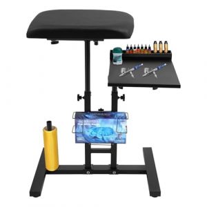 Support d'accoudoir de tatouage, table de tatouage rotative &agrave; 360&deg;, support d'accoudoir avec &eacute;tabli, banc de travail de tatouage r&eacute;glable en hauteur, &eacute;quipement professionnel de fer &agrave; repasser haute (NoneDanGee, neuf)