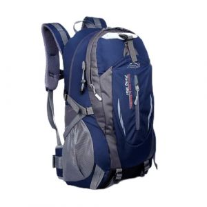 Sac &agrave; Dos Compact et L&eacute;ger de Voyage et Randonn&eacute;e, Fansu Sac &agrave; Dos de Camping Pliable 40-50L, Sac &agrave; Dos de Sport en Plein air (50L,Bleu Marin) (JINBO, neuf)