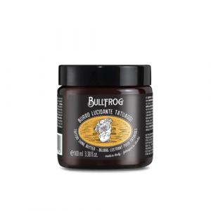 Bullfrog Beurre de Polissage pour Tatouage – Hydratant et Nourrissant, 99,1% d’Ingrédients Naturels, Parfum Noisette, Cacao et Miel, Finition Lumineuse et Protectrice, 100 ml (BULLFROG BARBERSHOP, neuf)