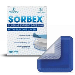 Sorbex Pansement Super Absorbant 20 x 40 cm avec Couche de Contact en Silicone – Pansement stérile grand format pour plaies fortement exsudatives, ulcères et escarres (Zelador, neuf)