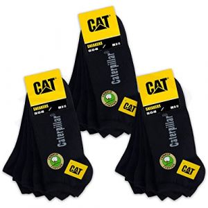 CAT Caterpillar Lot de 15 paires de chaussettes de baskets, baskets, de travail, tailles au choix 39-50, 15 paires de chaussettes noires, 43-46 (ST-Deals, neuf)