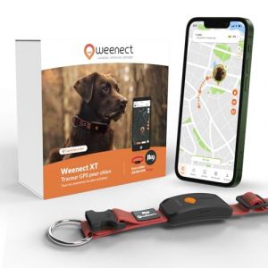 Weenect Chien XT - Nouveau Collier GPS pour Chien | Antenne XL | Etanche | Collier Hyper résistant intégré Julius-K9 | Garantie à Vie | Abonnement requis (Rouge) (Weenect, neuf)