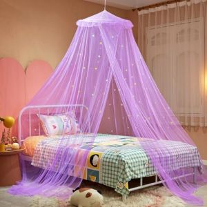 ZIQINPSQ Ciel de lit pour filles avec &eacute;toiles brillantes, rideaux de lit princesse pour lit simple, double, king size, d&eacute;coration de chambre, tente de plafond pour couvrir les tout-petits (&eacute;toile (ZIQINPSQ, neuf)