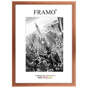FRAMO Cadre photo en bois 55 x 75 cm sur mesure - Marron Cuivre | Couleur/Taille s&eacute;lectionnable | verre acrylique antireflet | Cadre pour Puzzle | Photos | affiche (Framecenter24_online, neuf)