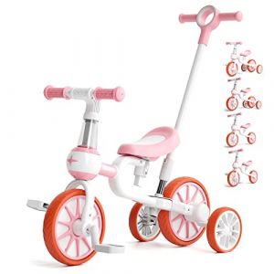 KORIMEFA 5 en 1 Vélo Draisienne Évolutif avec Putter pour Enfants 2-4 Ans Tricycle Vélo avec Pédale Amovible, Siège et Poignée Réglablespour Garçon et Fille (KORIMEFA, neuf)