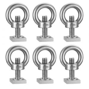 6 Pcs Adaptateur T-Track M8x30mm, Adaptateur à Rainure en T, Rainure T Vis Pince à Rainure en Acier Inox avec Écrous de Rainure et Rondelle, pour Fixation Coffre de Toit Porte-Bagages(M8 Anneau) (SiGuLiKeJi, neuf)