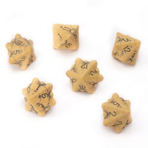 Set de D&eacute;s JDR D12 - Lot de Six D&eacute;s 12 Faces - D&eacute;s Jeu de Role &agrave; Th&egrave;me Cr&acirc;ne et Os. Cadeau pour Donjon & Dragon/Dungeons & Dragons (DND), Warhammer, D&D, Pathfinder, Magic The Gathering (MTG)(Jaune) (LYNX EU, neuf)