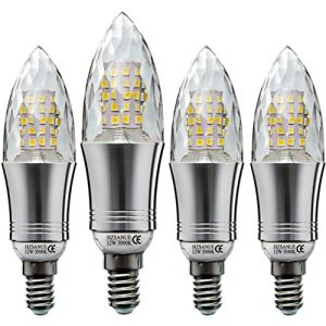 HZSANUE Ampoule LED en Forme de Bougie E14 12W, &Eacute;quivalent 100W Ampoule Incandescente, 3500K Blanc Lumi&egrave;re du Chaud, 1350Lm, Ampoule LED, Ampoule Bougie Petit Edison &agrave; Vis, Lot de 4 (WinnowTe, neuf)