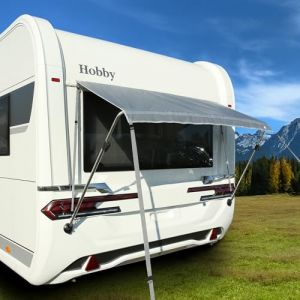 your GEAR Padua Store de fenêtre pour caravane | Tailles : 140/160/180/200 x 70 cm | Passepoil 7 mm | UV 80+ Protection solaire, Store de camping (gris, 140 x 70 cm) (CampOutGmbH, neuf)