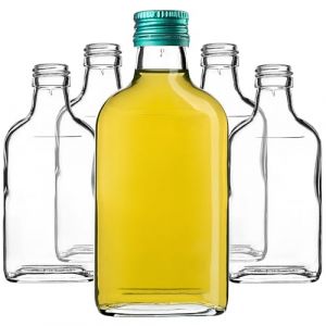 KADAX Lot de 5 flacons de 200 ml, petites bouteilles en verre avec bouchon &agrave; vis, flacons vides &agrave; remplir, mini bouteilles pour liqueur, eau de vie (Vert) (KADAX, neuf)