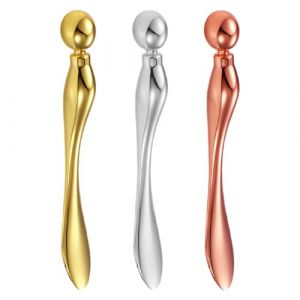 DECORNIJIA Ensemble de 3 B&acirc;tonnets de Massage Contour des Yeux en Alliage de Zinc, Portatif et Compact, Outil D&rsquo;aide &agrave; L&rsquo;application de Cr&egrave;me et S&eacute;rum Visage, Rouleau Facial pour Soins (ZhiLight, neuf)