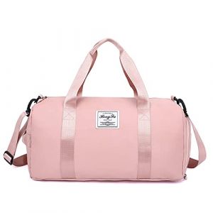 Sac de Sport Léger pour Homme et Femme, Sac de Voyage et Sac à Main, avec Compartiment à Chaussure et Compartiment Humide pour Sport, Fitness, L'entraînement, Voyages, Week-End et Vacances (Rose) (MIZUN-FR, neuf)