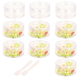 Lot de 10 pots vides en plastique pour cosm&eacute;tiques, pots d'&eacute;chantillons de 10 ml, pots &agrave; &eacute;chantillons pour cosm&eacute;tiques, pots cosm&eacute;tiques de voyage avec couvercles, pots de voyage pour cr&egrave;me, pots de (wodungood, neuf)