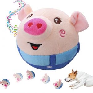 Cochon rebondissante pour Chien, Balle sonore pour Chien, Jouet pour Chien Sonore Parlant,Balle Rebondissante en Peluche pour Animaux De Compagnie avec Musique,Jouets Interactifs pour Chiens,jouets (Lyoveu——Shipper, neuf)
