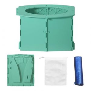 LEKEFETO Pot pliable pour enfant avec sac de transport &ndash; Toilettes de voyage portables pour voiture, camping et ext&eacute;rieur, compact et l&eacute;ger (vert, 23 x 23 x 15 cm) (ANDRECHR, neuf)