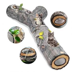 GRETMIX Tunnel pour chat, jouets &agrave; 3 voies, tunnels pour chat, labyrinthe pour chat, chiot, chaton et lapin &agrave; chasser et &agrave; jouer, tube pliable, facile &agrave; ranger des jouets pour chat, L59, motif arbre (zhangjinhao bs-Service, neuf)