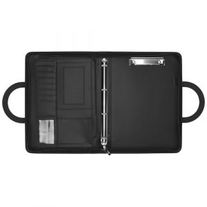 CHUEHKAK Conf&eacute;rencier A4 avec fermeture &eacute;clair - En cuir - &Eacute;tanche - Avec classeur &agrave; anneaux et porte-bloc - Noir (guangdongshengshenzhenshi, neuf)