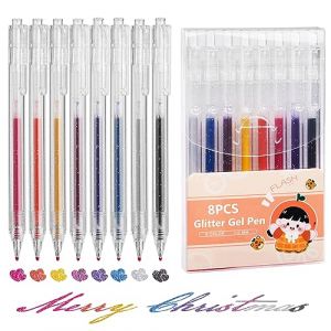 Stylo Gel Paillette,8 Stylos Stylo Paillette,EooUooIP Sty-los à Bille à Encre Gel, avec Encre à Séchage Papide 1,0 MM,Ensemble de Stylos Gels Rétractables,Idéal pour Livres à Colorier, Dessin,Journal (Onmimy-EU Direct, neuf)