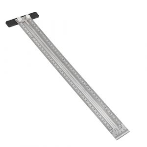 R&egrave;gles en T de haute pr&eacute;cision pour le marquage du travail du bois en acier inoxydable, r&egrave;gle de marque de mesure pour charpentier, r&egrave;gle portable (400 mm) (Yunplsa, neuf)