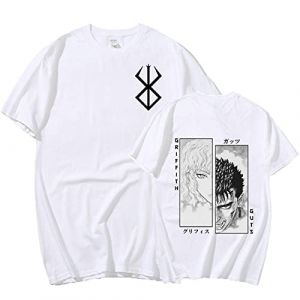 MR.YATCLS Berserk Tshirt - Anime Japonais Manga Berserk Guts & Griffith T-Shirt Imprimé Unisexe - Anime Cosplay Costume Col Rond Manches Courtes Tee Hommes/Femmes (AccB Fr, neuf)