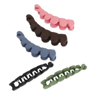 VICASKY Lot de 5 pinces banane pour cheveux boucl&eacute;s - Pinces &agrave; cheveux pour cheveux &eacute;pais - Pinces banane pour cheveux &eacute;pais - Clip banane en plastique (Belicious Helper, neuf)