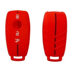 OTMIK Housse Silicone pour Clé de Voiture Convient à Mercedes-Benz A C E S G Class GLC CLE CLA GLB GLS W177 W205 W213 W222 X167 AMG Accessoires pour Coque de clé (Rouge) (Otai, neuf)