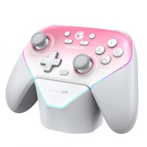 GameSir Super Nova Multiplatform Game Controller – 2.4G Wireless for PC/Switch/iOS/Android – Hall Effect Joystick & Triggers, 1000Hz Polling, Magnetic Faceplate, RGB Lighning,Charging Dock (Rose) (JOBBALON, neuf)