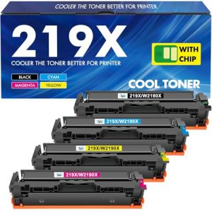 219A 219X MFP 3302FDW Toner avec Puce: 4-Pack Compatible pour HP 219A 219X pour Color LaserJet Pro MFP 3302FDW 3302SDW 3302FDN 3302FDNG 3302FDWG 3302SDWG 3202DN 3202DW W2190X Noir Cyan Jaune Magenta (Easily_Color, neuf)