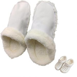 Semelles Intérieures de Rechange pour Sabots Crocs, Semelles Chaudes et Amovibles pour Sabots, Doublure en Fourrure pour Chaussures, Doublure Chaude pour Sabots Intérieur et Extérieur (Blanc, 38-39) (Merengues, neuf)