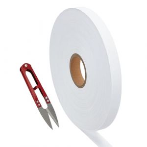 FINGERINSPIRE 200m &Eacute;tiquettes de Nom de V&ecirc;tements Blanches &Eacute;tiquettes de Tissu &agrave; Coudre Vierges 15mm Avec Ciseaux en Acier Inoxydable &Eacute;tiquettes de V&ecirc;tements Nylon Personnalis&eacute;es Rubans Nom Lavables (FINGERINSPIRE FR, neuf)