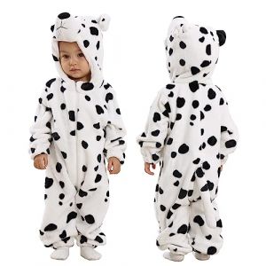 Doladola Combinaison de flanelle pour neutres b&eacute;b&eacute; enfant animaux combinaison pyjama d&eacute;guisement halloween(2-3 ans,L&eacute;opard des neiges) (Doladola-FR, neuf)