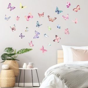 milaosk 150 Pi&egrave;ces Stickers Muraux Papillon Couleur Autocollants Muraux Adh&eacute;sifs Stickers Muraux Enfants Fille Mural Cr&eacute;ative Bricolage D&eacute;corations pour Salon ou Chambre Enfant (Moxs, neuf)