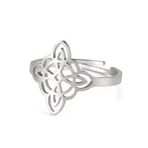 UNIFT Bague en acier inoxydable avec n&oelig;ud de sorci&egrave;re en forme de c&oelig;ur pour femme, Pierre pr&eacute;cieuse, Aucune pierre pr&eacute;cieuse (Unift Jewely, neuf)